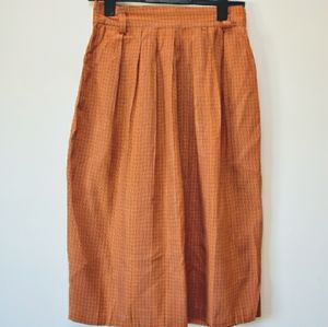 VTG 80-90's Justin B Jones orange pleated skirt